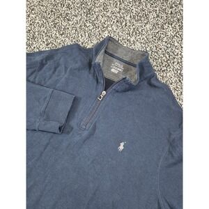Polo Ralph Lauren 1/4 Zip Sweater Mens‎ XL Navy Blue Pullover Pony